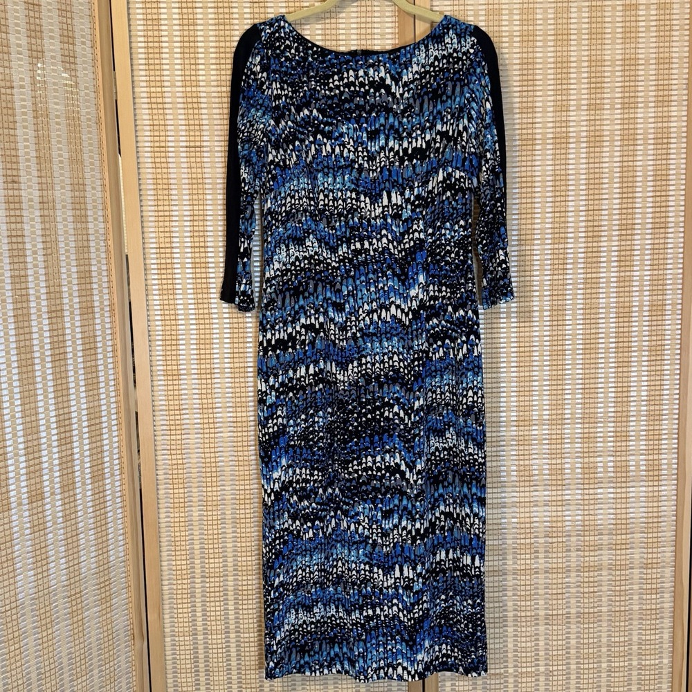 Maggy London Womens 10 Cocktail Dress‎ Geometric Office Party Lagenlook Silky